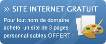 Site internet gratuit de 3 pages pour achat d'un nom de domaine